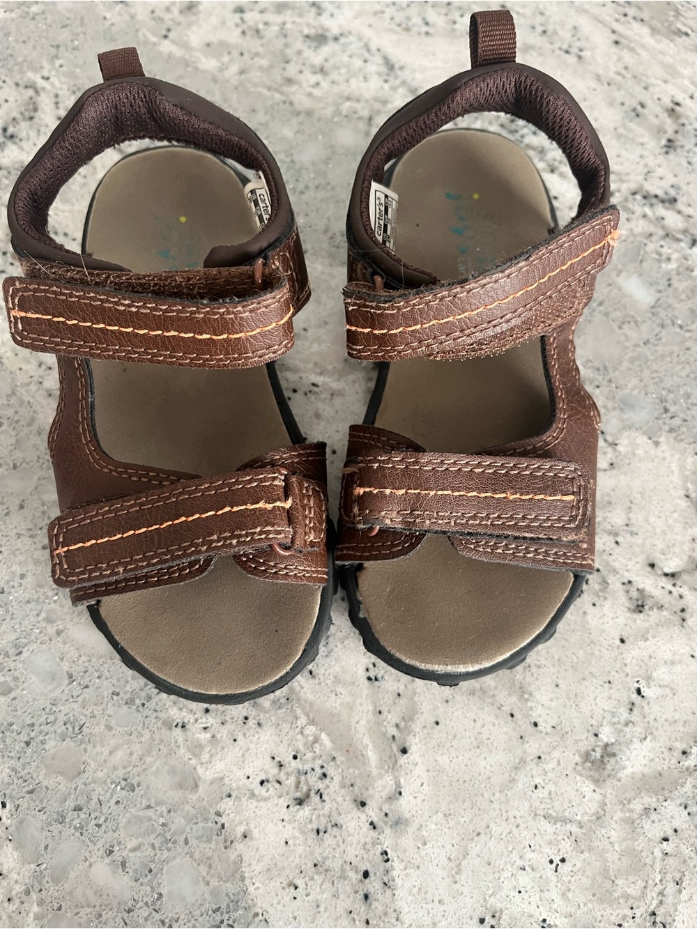 Carter's Brown Kids Velcro Strap Sandals